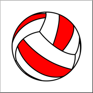 red & white volleyball